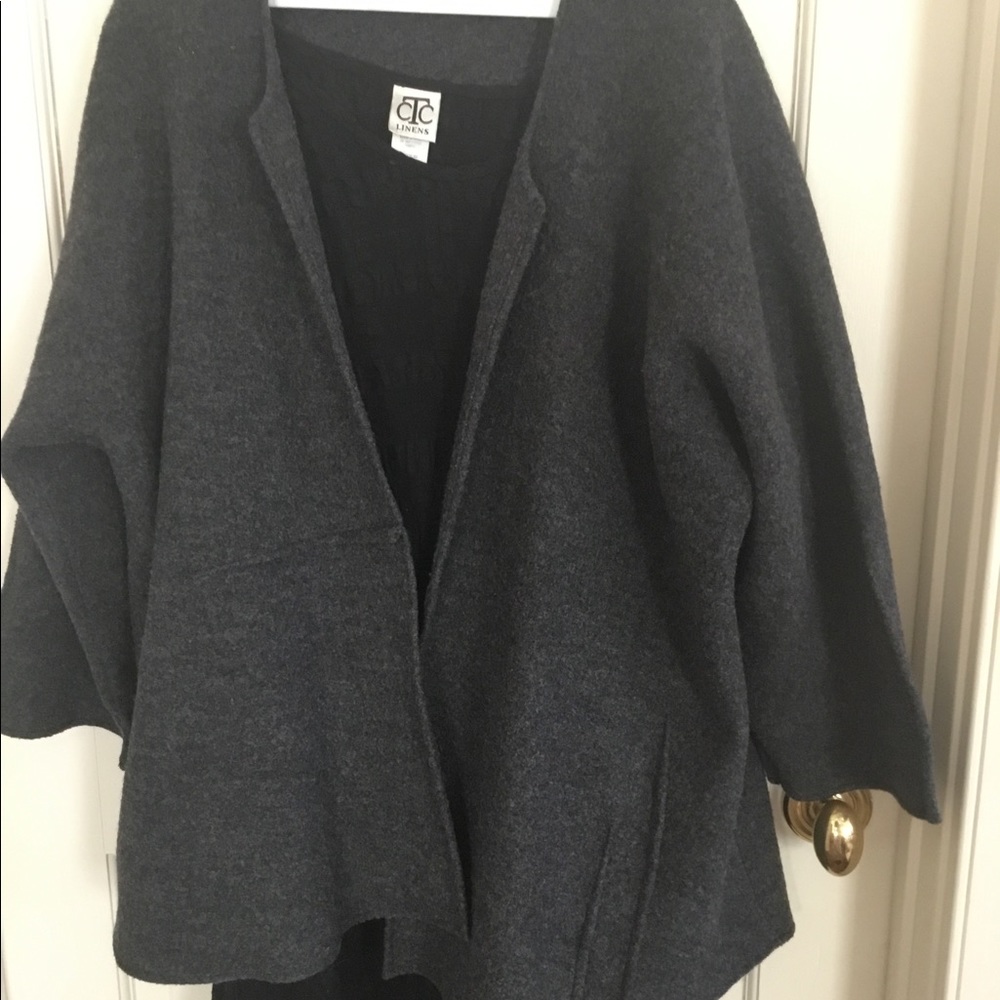 Boiled wool jacket with stitching detail